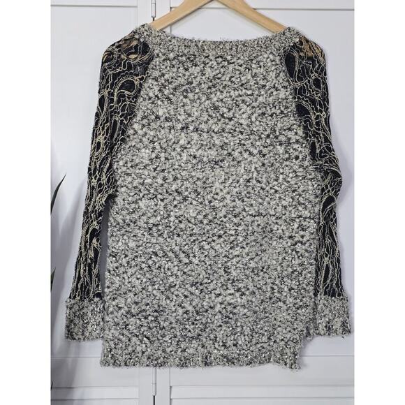 Escio Anthropologie Sweater Womens Medium Mixed Media Artsy Boho Popover - Picture 6 of 6